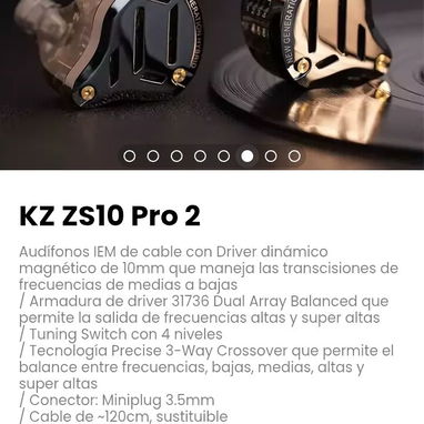 Audífonos IEM KZ ZS10 Pro 2 - Img 124626716