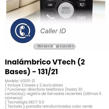 Inalámbrico VTech (2 Bases) - 131/21. Modelo: VG131-21 - 3/3