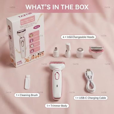 Afeitadora Eléctrica para Mujeres, Kit de Aseo Recargable 4 en 1 - Img 122430572