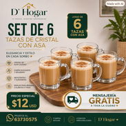 Set de 6 tazas de cristal. Domicilio Incluido - Img 57687698