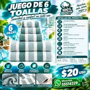 JUEGO DE 6 TOALLAS, NUEVO EN SU EMPAQUE SELLADO AL VACÍO, ENTREGA DE FACTURA. VARIEDAD DE ÚTILES DEL HOGAR, TECNOLOGÍA - Img 58204653