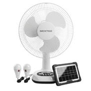 VENTILADOR RECARGABLE DE MESA CON PANEL SOLAR Y 2 BOMBILLOS NEXTEK - Img 54948399