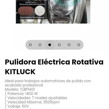 Pulidora Eléctrica Rotativa KITLUCK. Modelo: TLBP1401 - 3/6