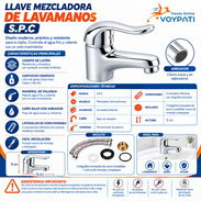 LLAVE MEZCLADORA PARA LAVAMANOS, PILA PARA AGUA FRÍA Y CALIENTE - Img 57532518