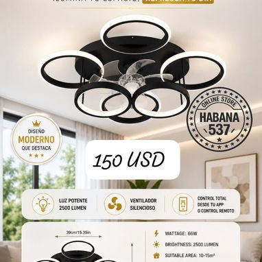 Lamparas Led con ventilador de techo - 2/2