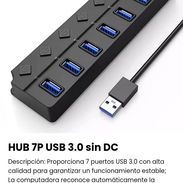 Regleta/Hub 7 puertos USB 3.0 sin transformador nuevo - Img 50691138