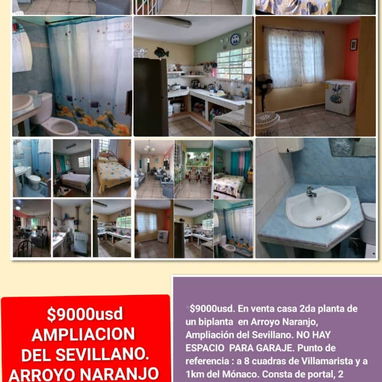 *$9000usd. En venta casa 2da planta de un biplanta  en Arroyo Naranjo, Ampliación del Sevillano. NO HAY ESPACIO  PARA GA - Img 118895101