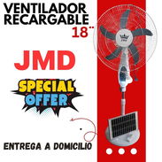 🌬️ 🔋VENTILADORES RECARGABLE JMD 18” DE CORRIENTE Y SOLAR ☀️🔋🌬️ ✅ Tamaño 18” - Img 55641729
