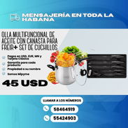 👩🏼🍳OLLA MULTIFUNCIONAL CON CANASTA PARA FREIR + SET DE CUCHILLOS DE COCINA NEGROS 💲45 USD - Img 54683319