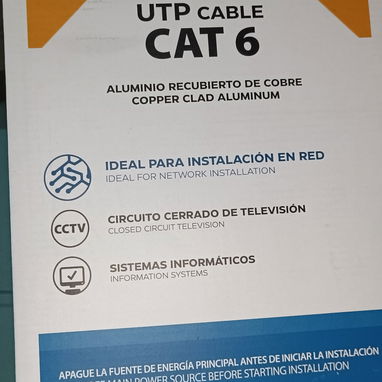Caja (Bobina) Cable de Red UTP Cat6 TRIC (305m) - Alta Velocidad - Img 126332103