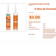 Silicona Blanca 300 ml para Juntas de Cerámica y Sellado General $3 VPT#-0284 - Img 55667087