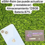 iPhone 14 azul Versión Esim-Rsim bat87%. W - Img 55980619