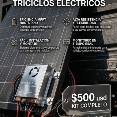 KIT DE PANEL SOLAR FLEXIBLE ORIGINAL PARA TRICICLOS O VEHICULOS ELECTRICOS DE ALTA GAMA⚡✳️⚡Renuevate y Modernizate💯⚡💯 - Img 124309901
