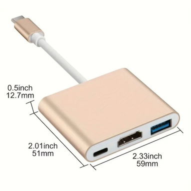 📢 Adaptador Multipuerto 3 en 1 | USB‑C a HDMI 4K + USB 3.0 + Carga PD - Img 111498795