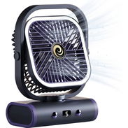 VENTILADOR DE ESCRITORIO USB RECARGABLE LUZ NOCTURNA 5 SPEED - Img 57114595