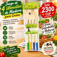 Juego de 4 Utensilios de Madera para Cocina - Img 58161970