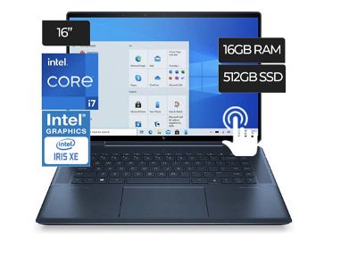 💻LAPTOP HP SPECTRE x360 16-F1023DX 16” 3K+ UHD TOUCH 2-in-1 NOCTURNE BLUE (Intel i7-12700H 14-Core, 16GB RAM, 512 GB PC - Img 67194159