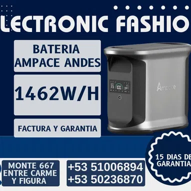 ✅AMPACE ANDES 1500 1462 WH 2400W PICO 3600W 750 USD  TELEVISORES LAVADORAS NEVERAS CAFETERA ELECTRICA BATIDORA REYNA - Img 121302010