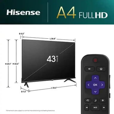📺 Smart TV 43" Hisense – Full HD REBAJA TEMPORAL‼️– 260 USD con 🚗 (Domicilio incluido) ¡Mejores precios y calidad con - Img 127597030