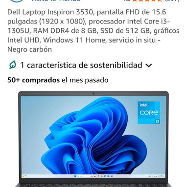SE VENDE LAPTOP DELL DE 13ra GENERACIÓN i3 1305u 10 MB CACHÉ FHD 15,6" 8 GB RAM 512 GB SSD SELLADA 5-278-7004 - Img 122065568