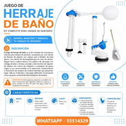 JUEGO DE HERRAJE PARA TANQUE DE TASA DE BAÑO, ENTREGA DE FACTURA, VARIEDAD DE ARTÍCULOS DE FERRETERÍA, ETC - Img 56682307