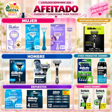 Champú, Acondicionador, Cremas Olay y L'Oréal  Sérum, Desodorantes, Gillette, Detergente, Pasta Dental, y Más. Noviembre - 7/9