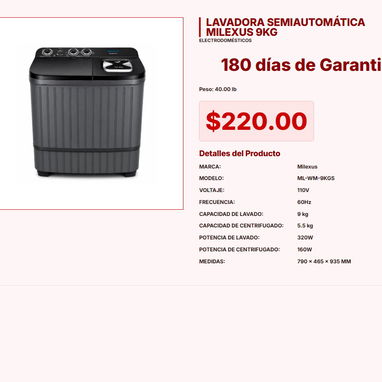 LAVADORA AUTOMÁTICA ROYAL 9KG, LAVADORA AUTOMÁTICA 8 KGS MILEXUS, LAVADORA AUTOMÁTICA 11KG ROYAL - 7/7