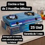 Cocina a Gas de 2 Hornillas Milexus, Garantía de 1 mes, Entrega por un mínimo costo adicional para toda La Habana - Img 55599790