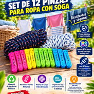 SET DE 12 PALITOS DE TENDEDERA + SOGA DE NYLON. DAMOS FACTURA, GARANTÍA Y TENEMOS MENSAJERÍA. 📲 54833699 - Img 58246402