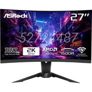 ✅✅52724487 - Monitor ASROCK Curvo de 27", PHANTOM Gaming PG27QRT2A, QHD 2K (2560x1440), 180Hz✅✅ - Img 53335838