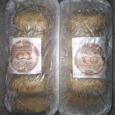 "Croqueton de pollo70%30%bechamel,Sabor casero." - 3/8