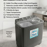 LAVADORA ESTELECTRIC 8KG DOBLE TINA | $220 USD | ENVÍO INCLUIDO | GARANTÍA Y FACTURA | CICLO RÁPIDO DE 15 MIN - Img 57750627