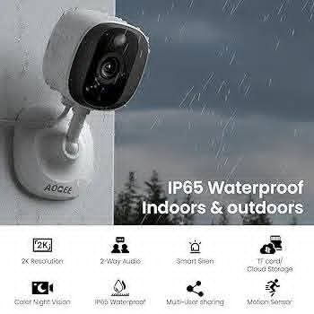Cámaras 2K para seguridad del hogar, cámara para exteriores/interiores para perro/gato/mascota/niñera/bebé, visión noctu - Img 118333481