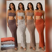 Conjunto de saya larga conrrugada y top - Img 58013212