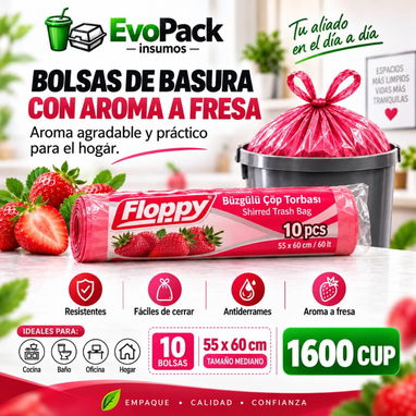 Bolsas de basura de 10 u (55x60cm) con aroma a lavanda y fresa - 2/2