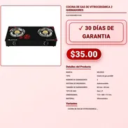 ESTUFA DE GAS MILEXUS 2 QUEMADORES VITROCERÁMICA AUTOENCENDIDO VPT-0223 - Img 57976050