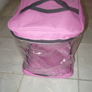 Neceser grande rosado y transparente con zipper. Bolsa o estuche para llevar y guardar todo lo necesario - Img 119927375