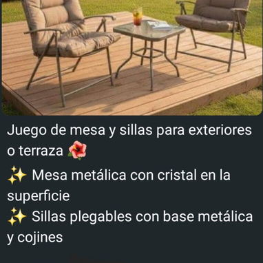 Juego de muebles para exteriores (mesas, sillón, columpio, sillas, sombrillas y toldos) varios modelos - 3/9