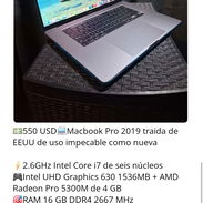 Macbook Pro 2019 i7 16 RAM 500 GB - Img 55901176