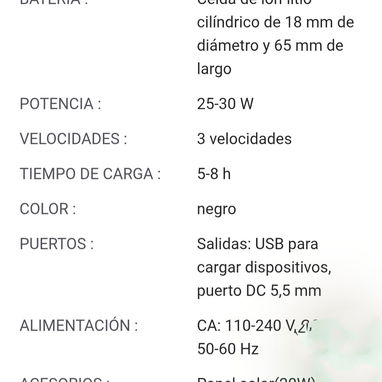 VENTILADOR RECARGABLE 16" SOLAR con USB para cargar otos dispositivos - Img 124946300