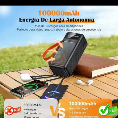 Power bank 100000 Mah solar carga rápida - 4/10
