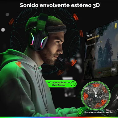 WESEARY WG1 | Auriculares Gamer Inalámbricos | 2.4ghz, bluetooth | - Img 125224494