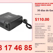 POTENCIA REAL:  600 W  BACKUP/UPS DE PC CON 12 TOMAS 1000VA 600W 30 días de Garantia - Img 54822472