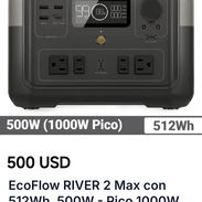PLANTA ELECTRICA ECOFLOW RIVER 2 MAX DE 500 W HASTA 1000 W.NUEVA! TENEMOS PANELES SOLARES 200 Y 400 W - Img 55582652