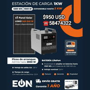 Estación de energía 1 kW más panel marca EON - Img 56041994