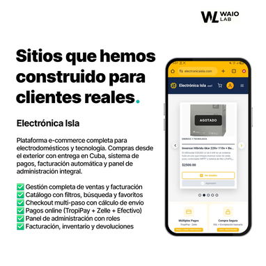 🚀WAIO LAB | Desarrollo de Páginas Web, Tienda Online, Landing Page y Sistemas Personalizados para tu negocio. - Img 119961526