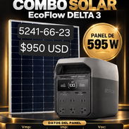 COMBO DE ECOFLOW DELTA 3 +PANEL SOLAR DE 595 WATTS +CABLE DE 10 METROS EN $950 USD - Img 58035664