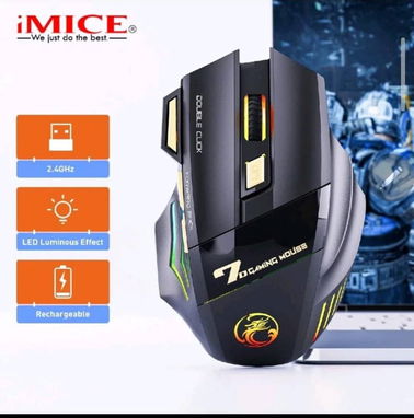 Mouse gaming Inalámbrico rgb, Óptico De 2,4 G Con 7 Botones Iluminados Silenciosos, Luz Led Recargable en 25 usd - Img 91438852