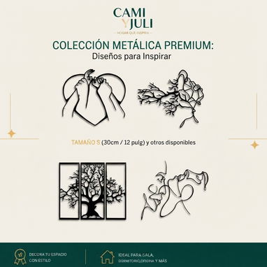 Juego de cuatro letreros y placas de metal elegantes, diseñados para decoración moderna minimalista - 3/3