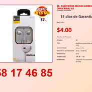 39. AUDÍFONOS MANOS LIBRES CON CABLE/ G2 - Img 54822341